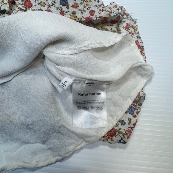 Reformation Paris Mini Dress Women’s 0 Floral Sweetheart Smocked Spring Sorority - Picture 12 of 16